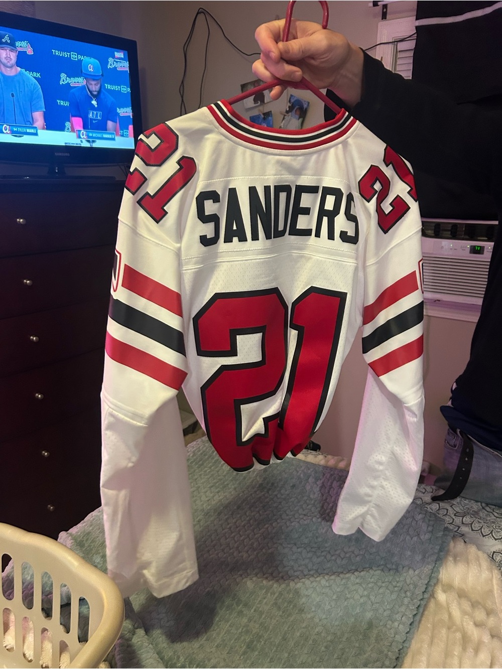 Mitchell & Ness Atlanta Falcons White and Red Jersey